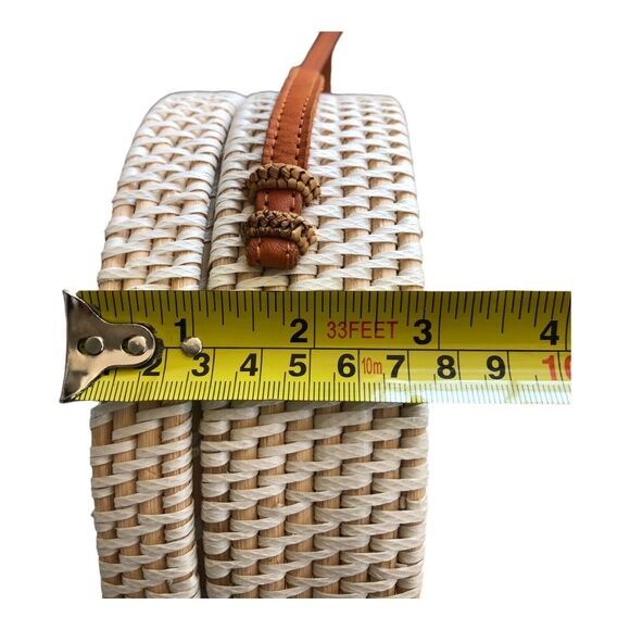 Yik Fung Round Rattan Cross‎ Body Beachy Boho Shoulder Handbag - Picture 10 of 11